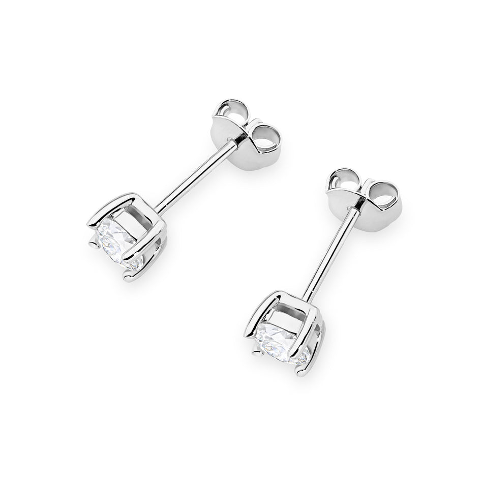 Goldohrringe mit 2 x 0,50 ct Diamanten