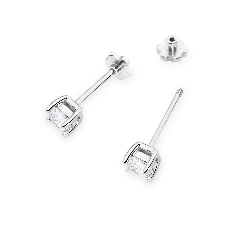 Zlaté náušnice s 2 x 0,40 ct laboratórnymi diamantmi