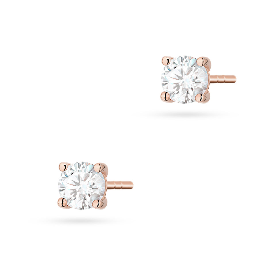 Gold Earrings with 2 x 0.30ct Lab-diamonds
