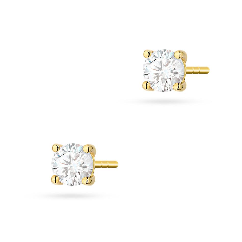 Gold Earrings with 2 x 0.30ct Lab-diamonds