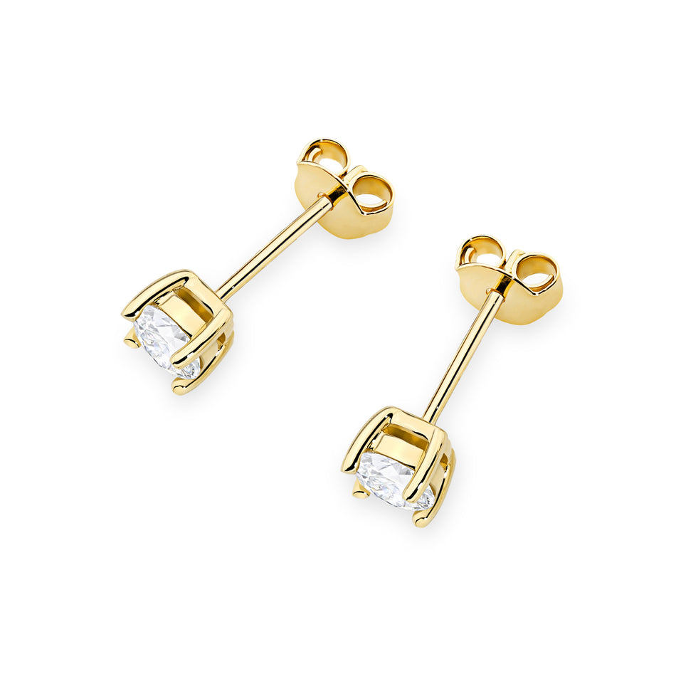 Zlaté náušnice s 2 x 0,50 ct laboratórnymi diamantmi