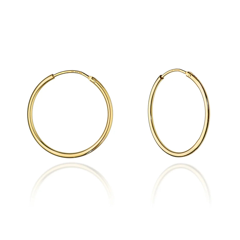Zlaté Kruhové zásuvacie náušnice 15-25mm