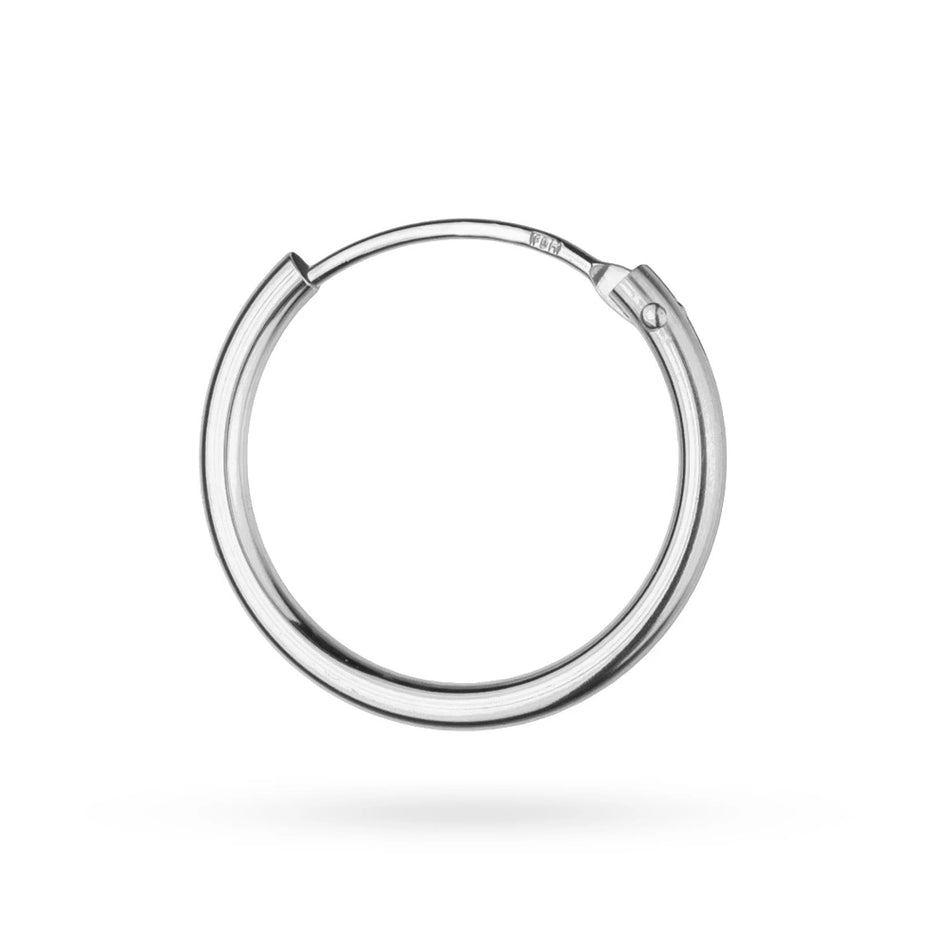 Jediný strieborný kruhové zásuvacie náušnica 9-15mm