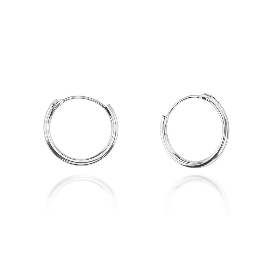 Stříbrný Kruhové zasouvací náušnice 10-15 mm