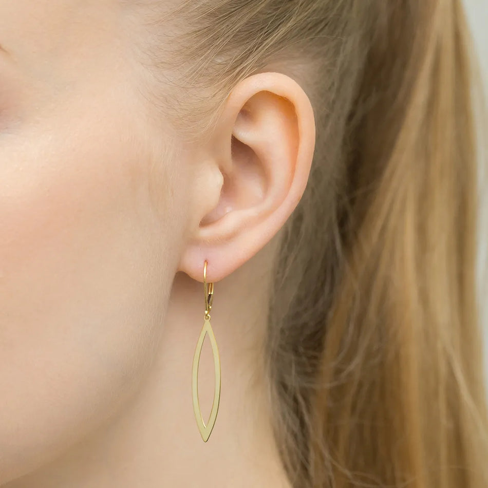 Gold English Clasp Earrings
