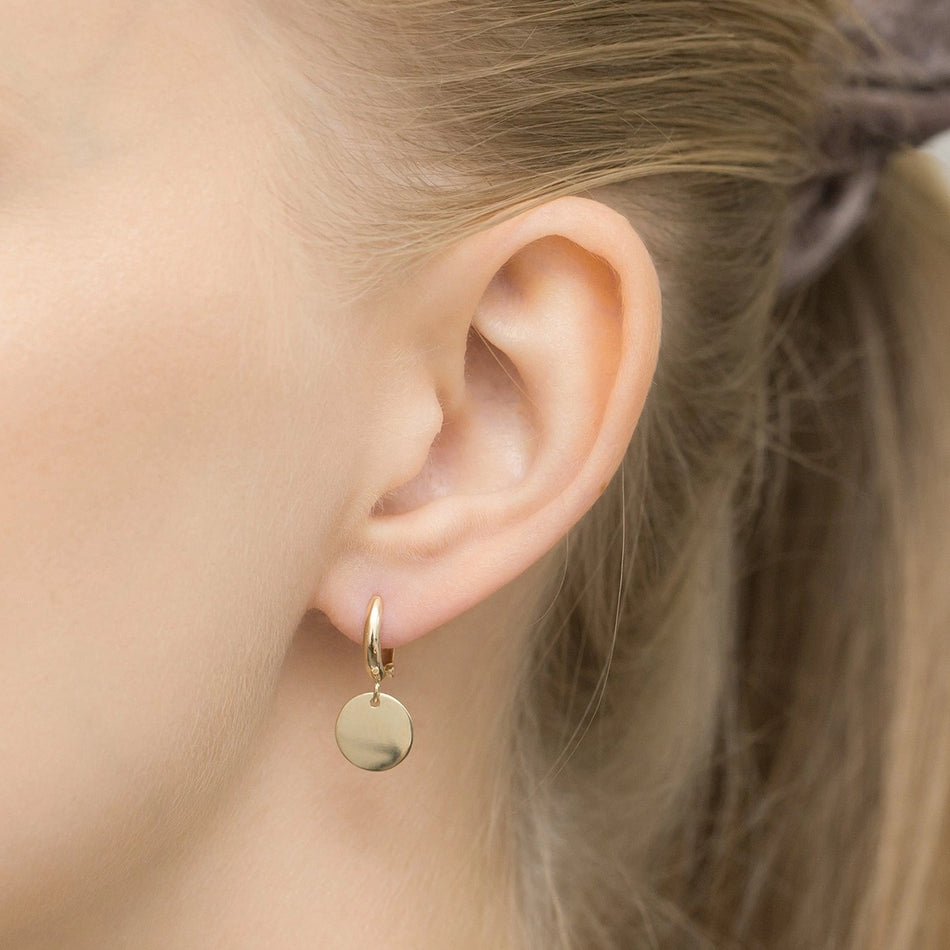 Gold English Clasp Earrings Geometric