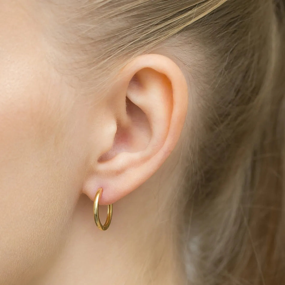 Pozlacené Stříbrné Kruhové zasouvací náušnice