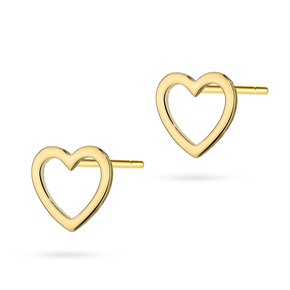 Gold Stud Earrings Hearts