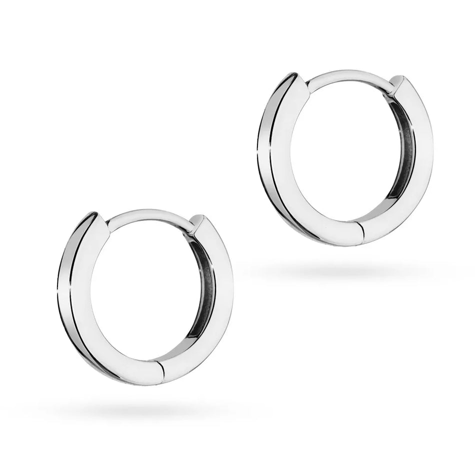 Stříbrný Kruhové zasouvací náušnice 12mm