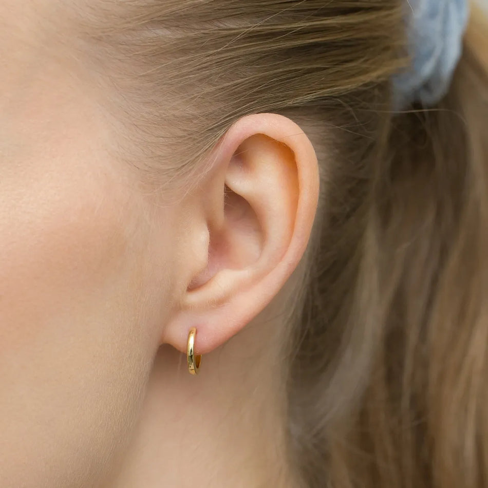 Pozlacené Stříbrné Kruhové zasouvací náušnice