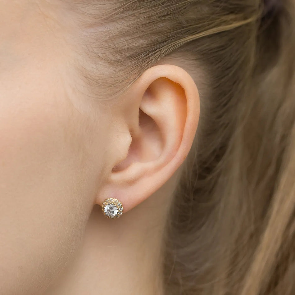 Zlaté puzety se zirkony