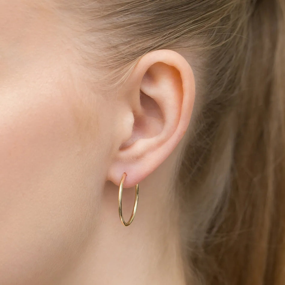 Zlaté Kruhové zásuvacie náušnice 15-22mm