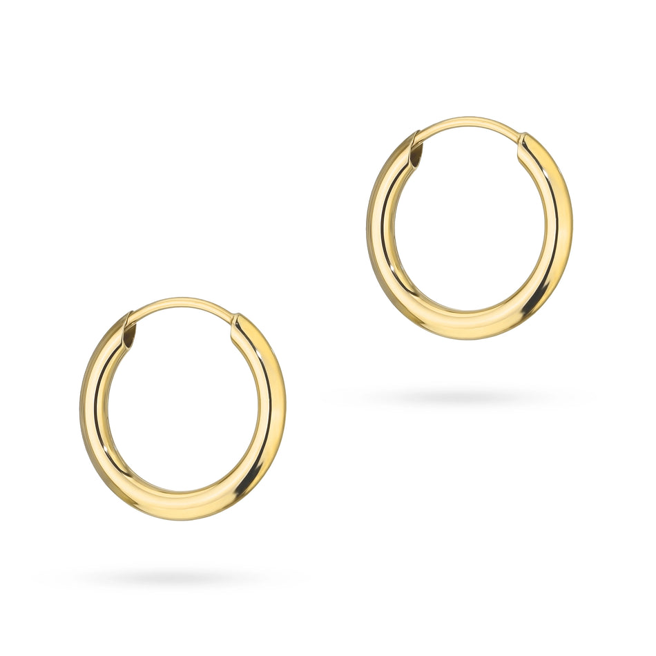 Zlaté kruhové zásuvacie náušnice 12mm