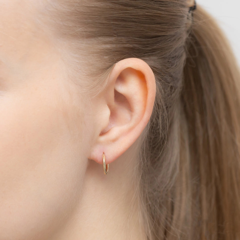 Zlaté kruhové zásuvacie náušnice 12mm