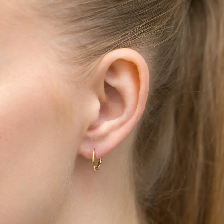 Zlaté kruhové zásuvacie náušnice 12mm