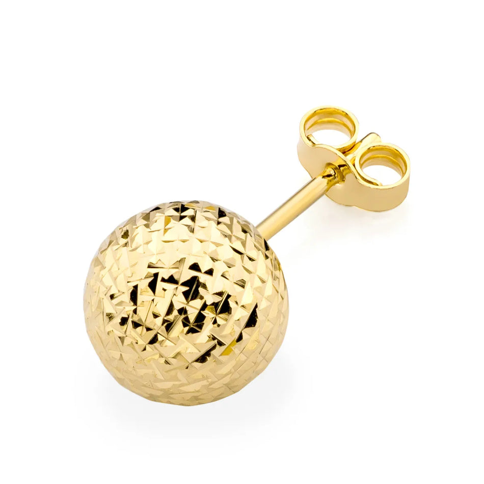 Gold Single Stud Bead Earring 3-8mm