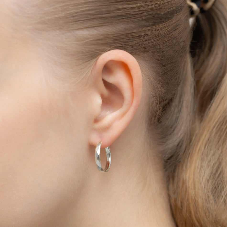 Stříbrný Kruhové zasouvací náušnice