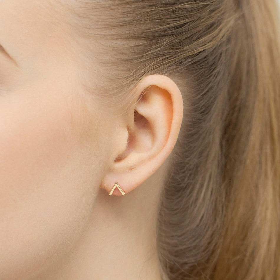 Gold Stud Earrings Geometric