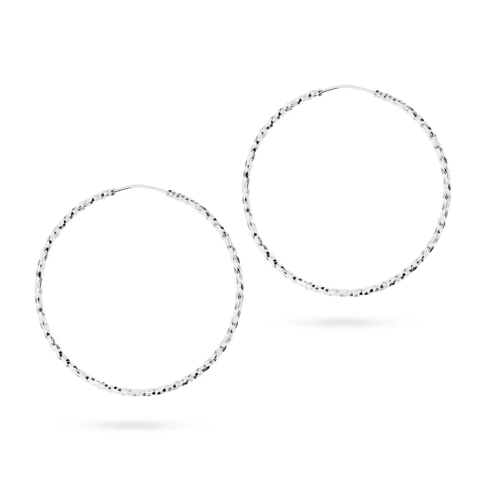 Stříbrný Kruhové zasouvací Náušnice 25-45mm