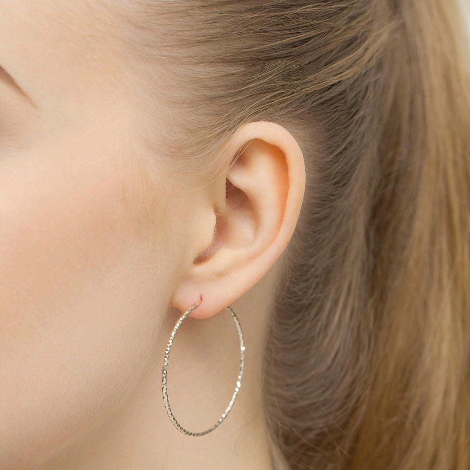 Stříbrný Kruhové zasouvací Náušnice 25-45mm