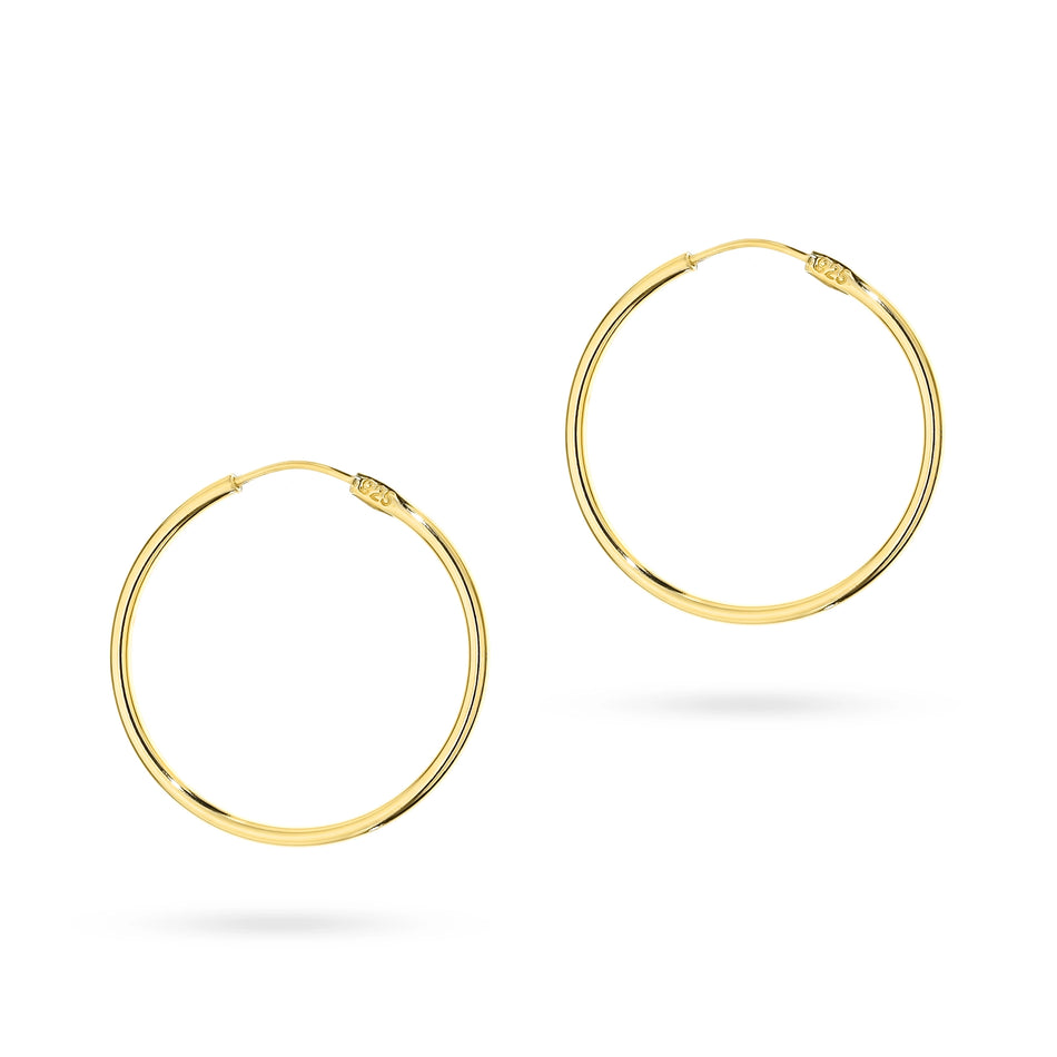 Pozlacené Stříbrné Kruhové zasouvací náušnice