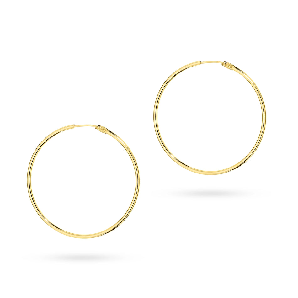 Pozlacené Stříbrné Kruhové zasouvací náušnice