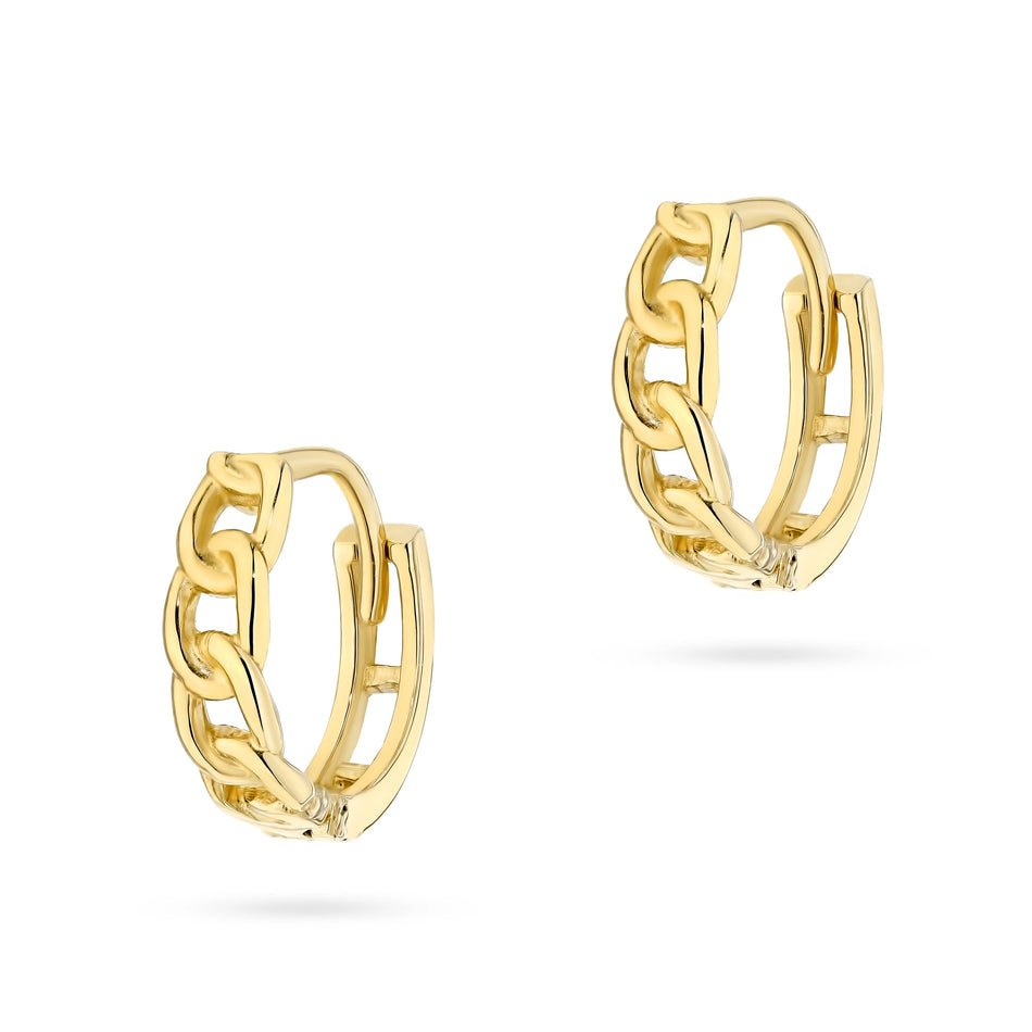 Dvoubarevné zlaté kruhové zasouvací náušnice