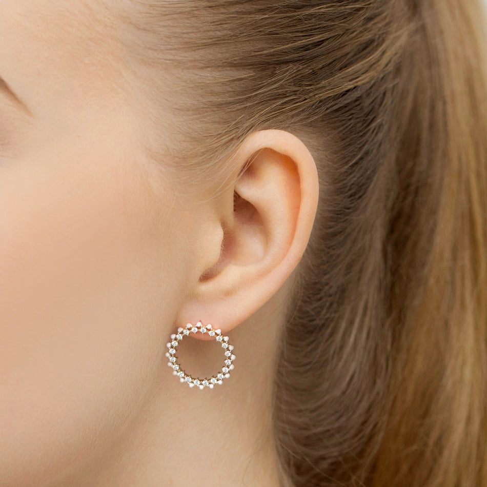 Gold-plated Silver Stud Earrings with Zirconia