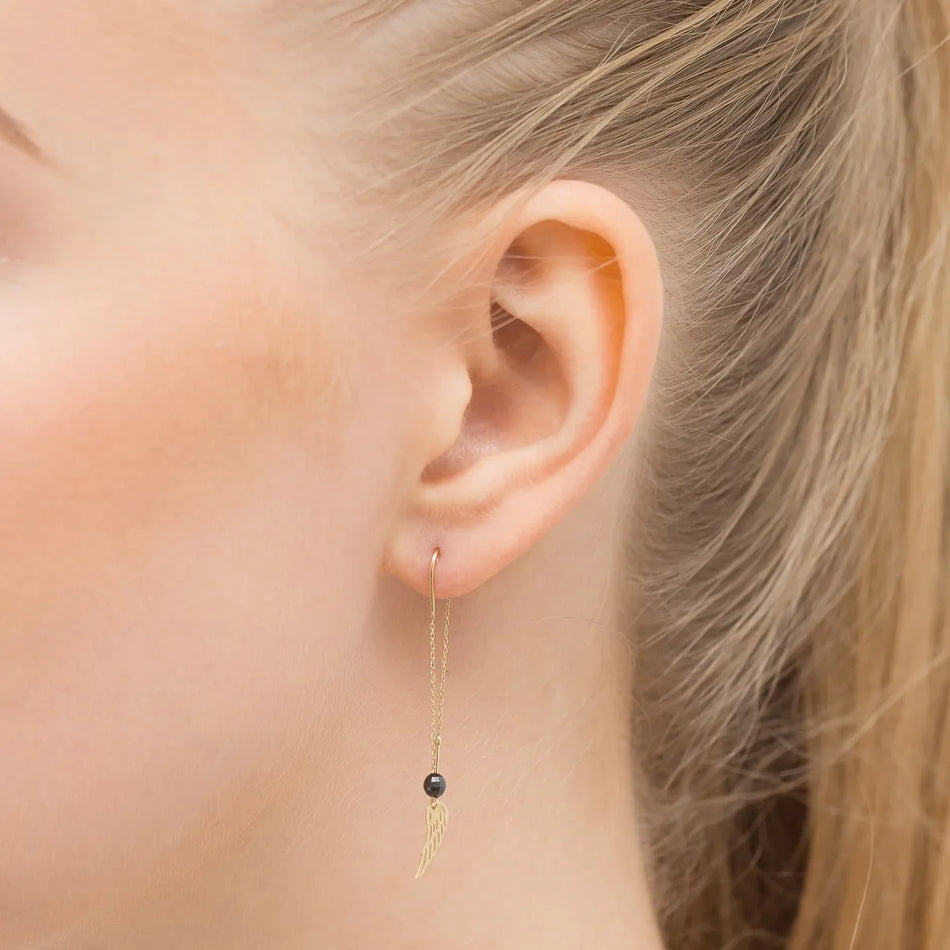 Gold Pull-Through Earrings Boho