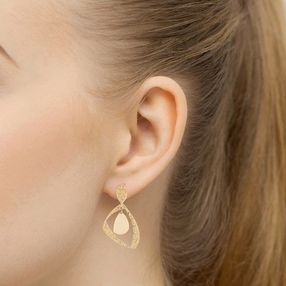 Gold Stud Earrings Geometric