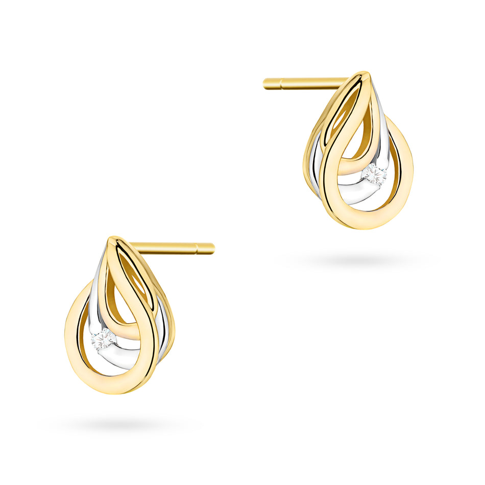 Gold Earrings with Zirconia