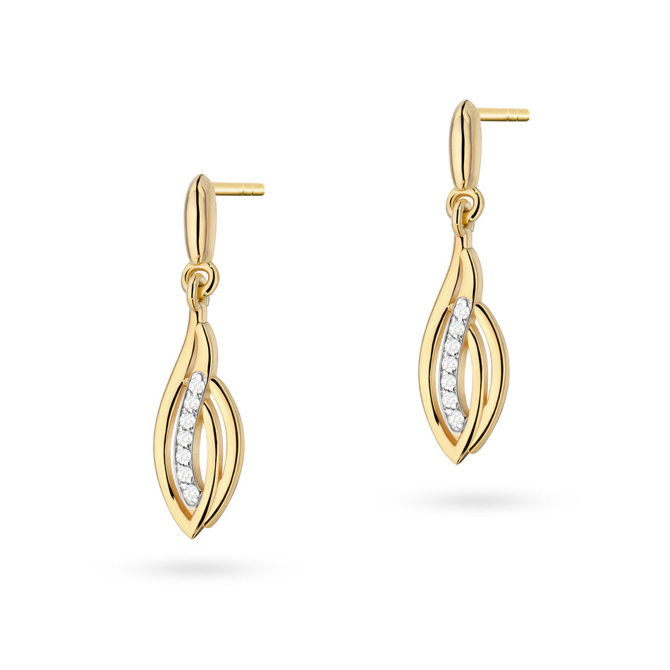 Gold Earrings with Zirconia