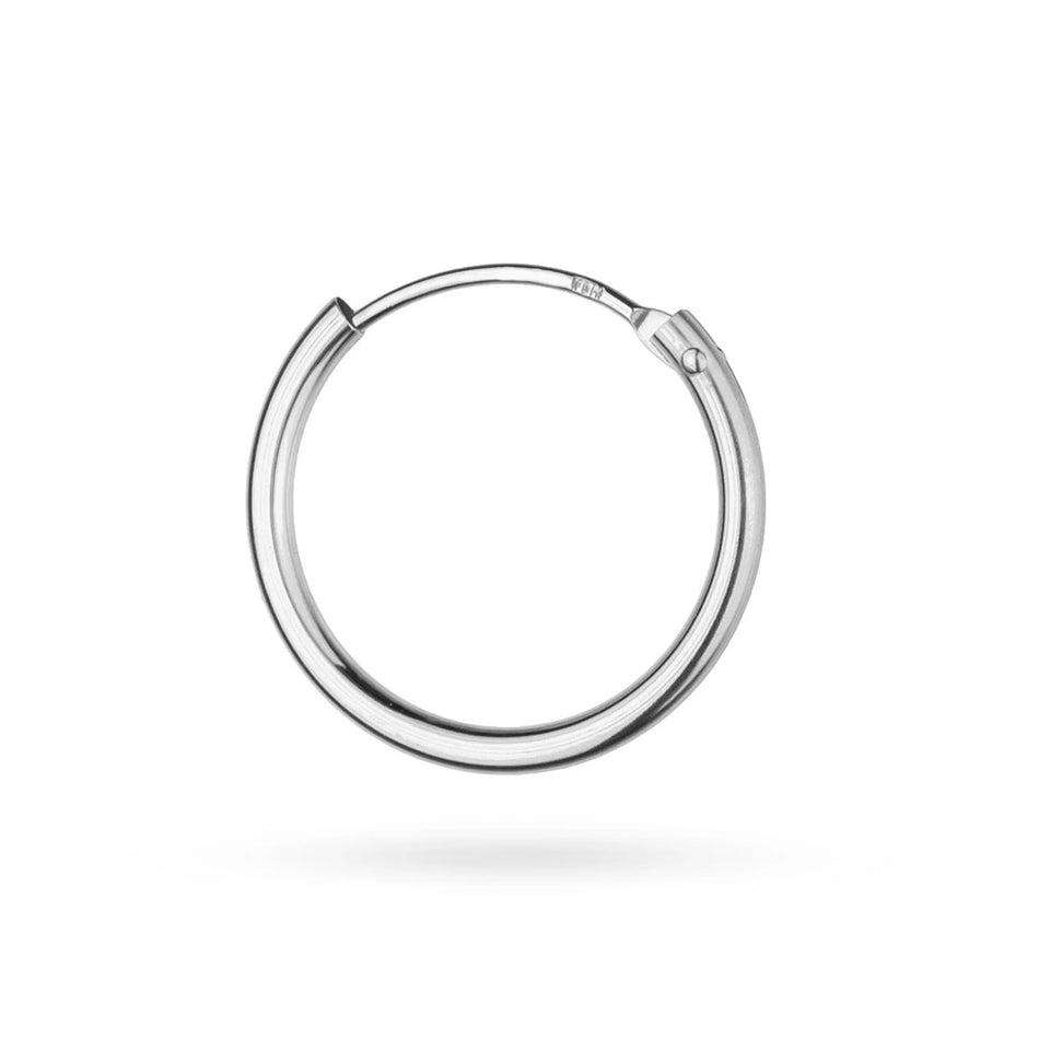 Bílé zlaté kruhové zasouvací náušnice 13mm