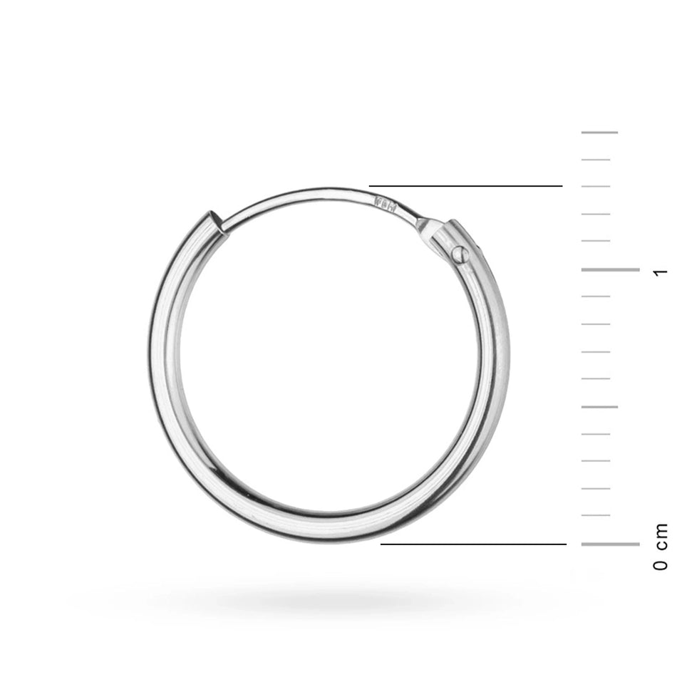 Bílé zlaté kruhové zasouvací náušnice 13mm