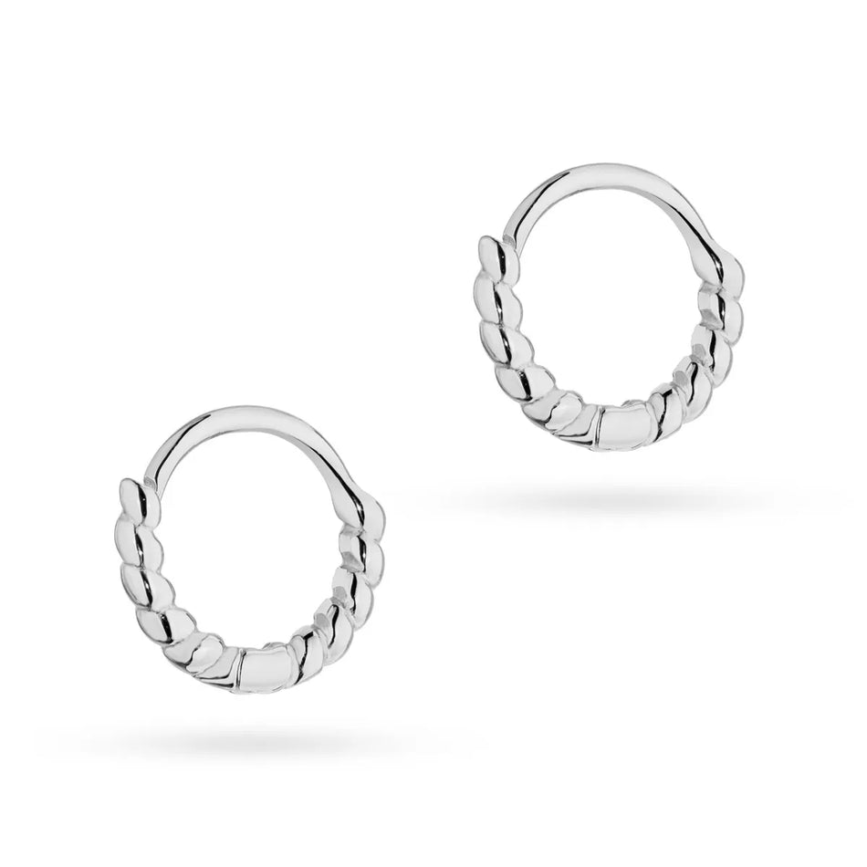 Stříbrný Kruhové zasouvací náušnice