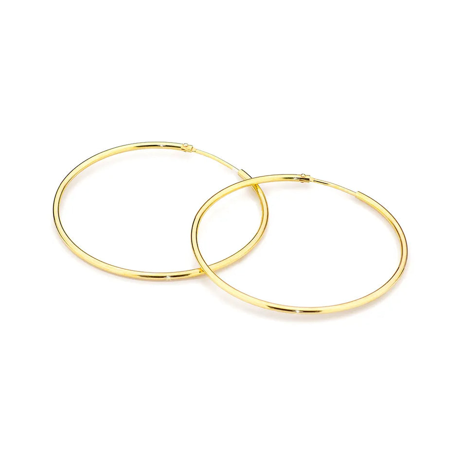 Pozlacené Stříbrné Kruhové zasouvací náušnice