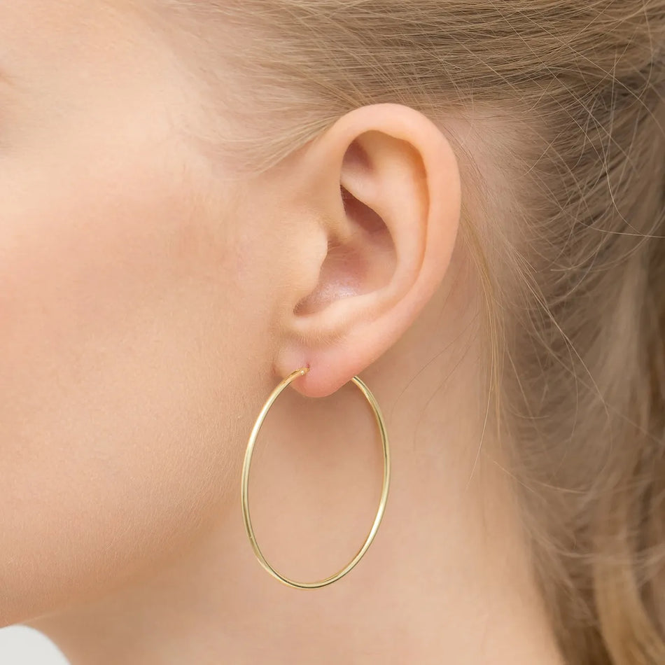 Pozlacené Stříbrné Kruhové zasouvací náušnice