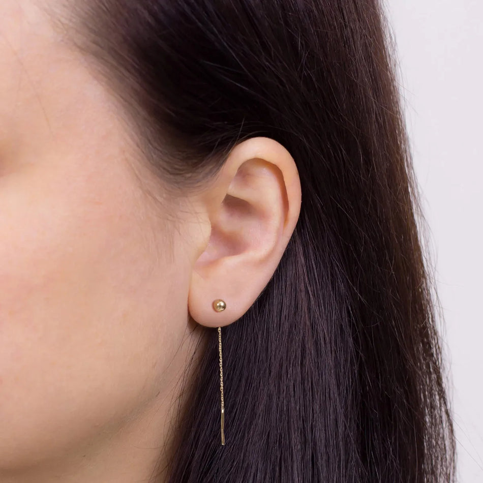 Gold Pull-Through Earrings Beads