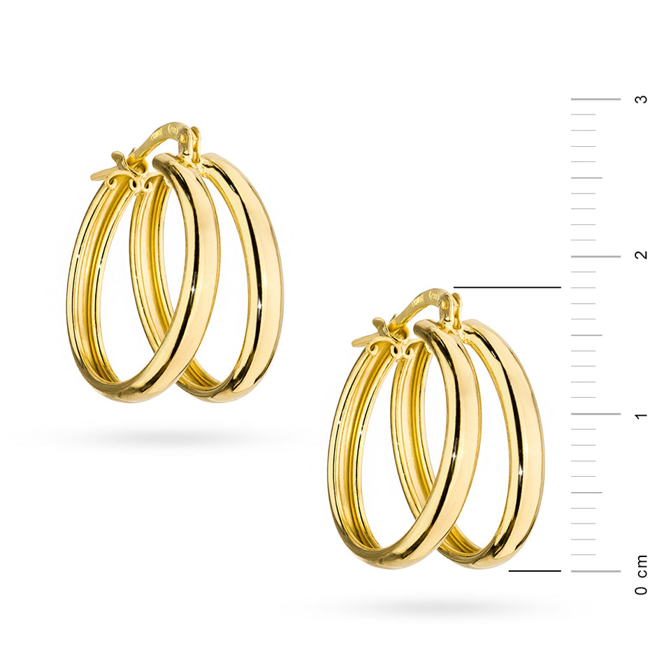 Pozlacené Stříbrné Kruhové zasouvací náušnice