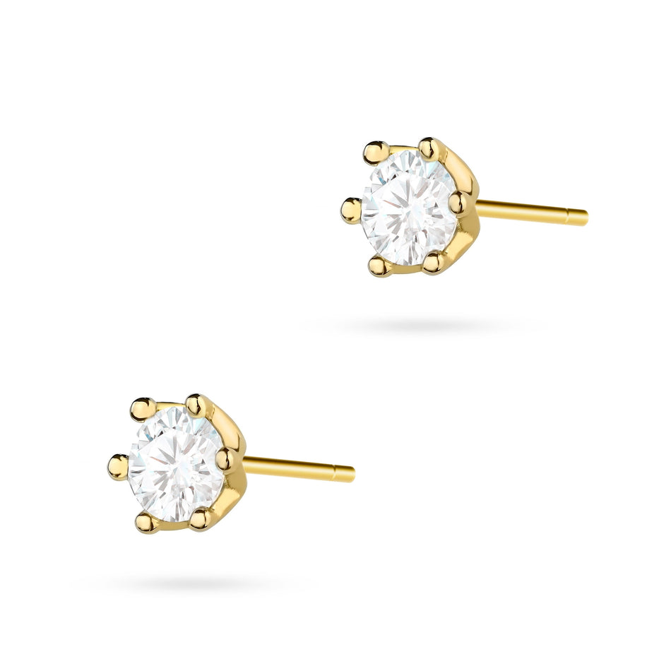 Gold Earrings with Zirconia
