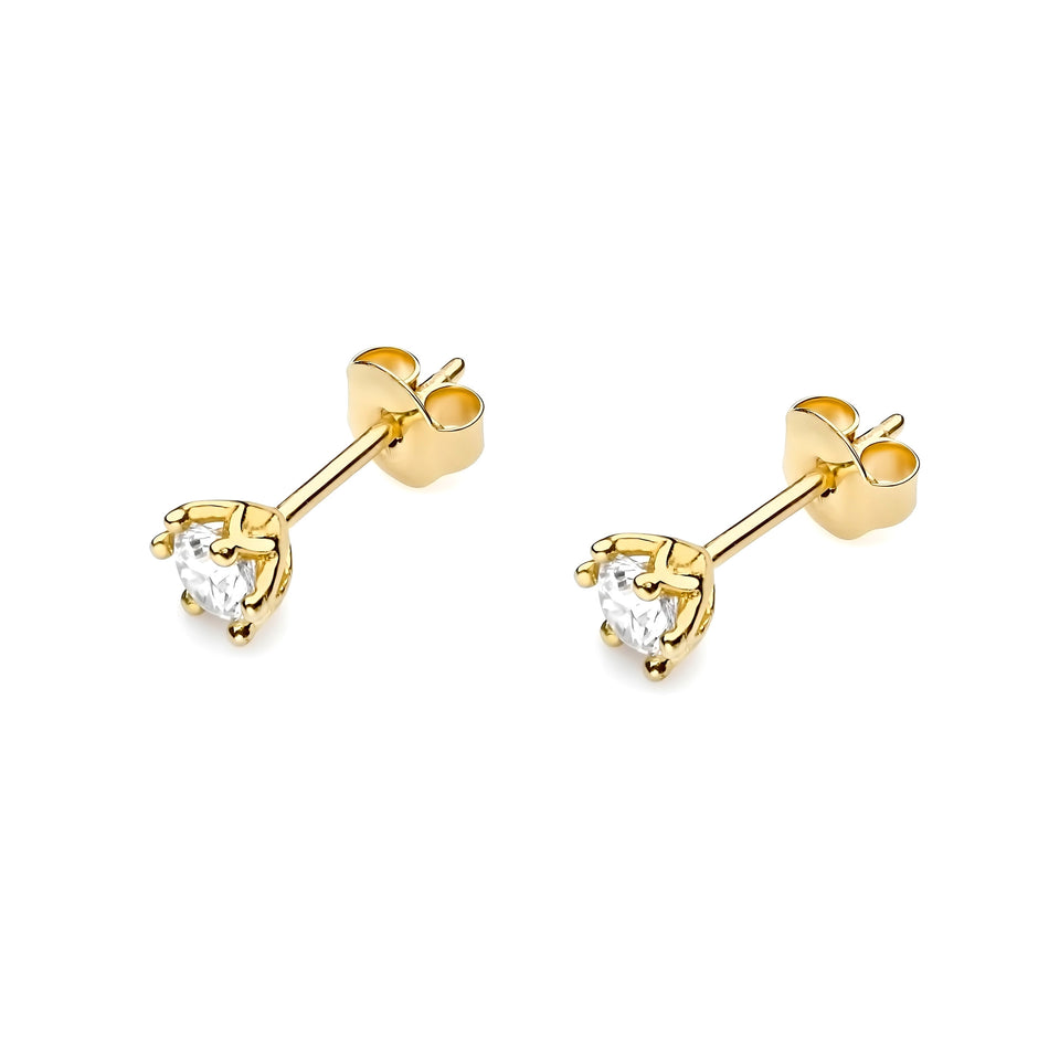 Gold Earrings with Zirconia