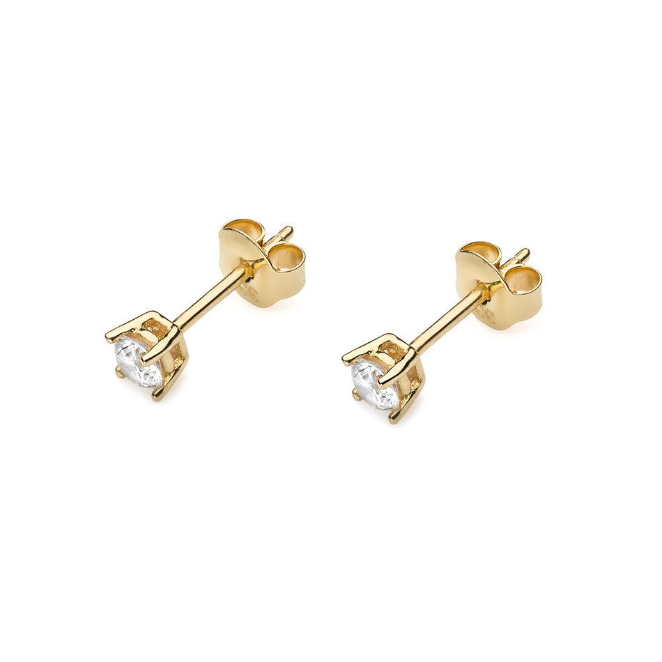 Gold Earrings with Zirconia