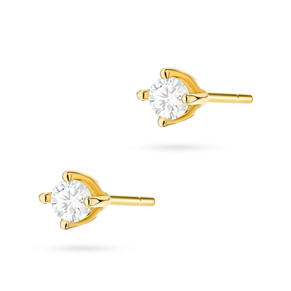 Gold Earrings with Zirconia