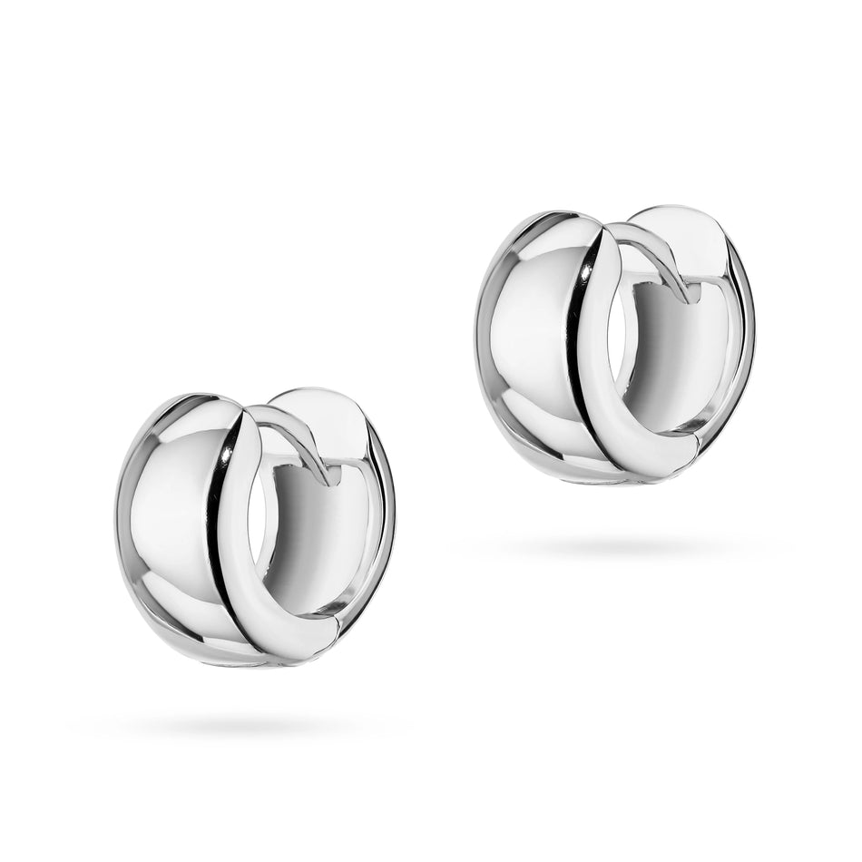 Stříbrný Kruhové zasouvací náušnice 12mm