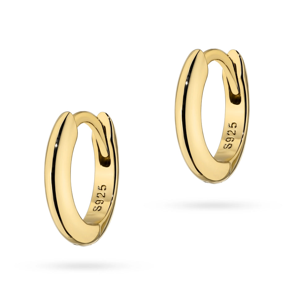 Pozlacené Stříbrné Kruhové zasouvací náušnice