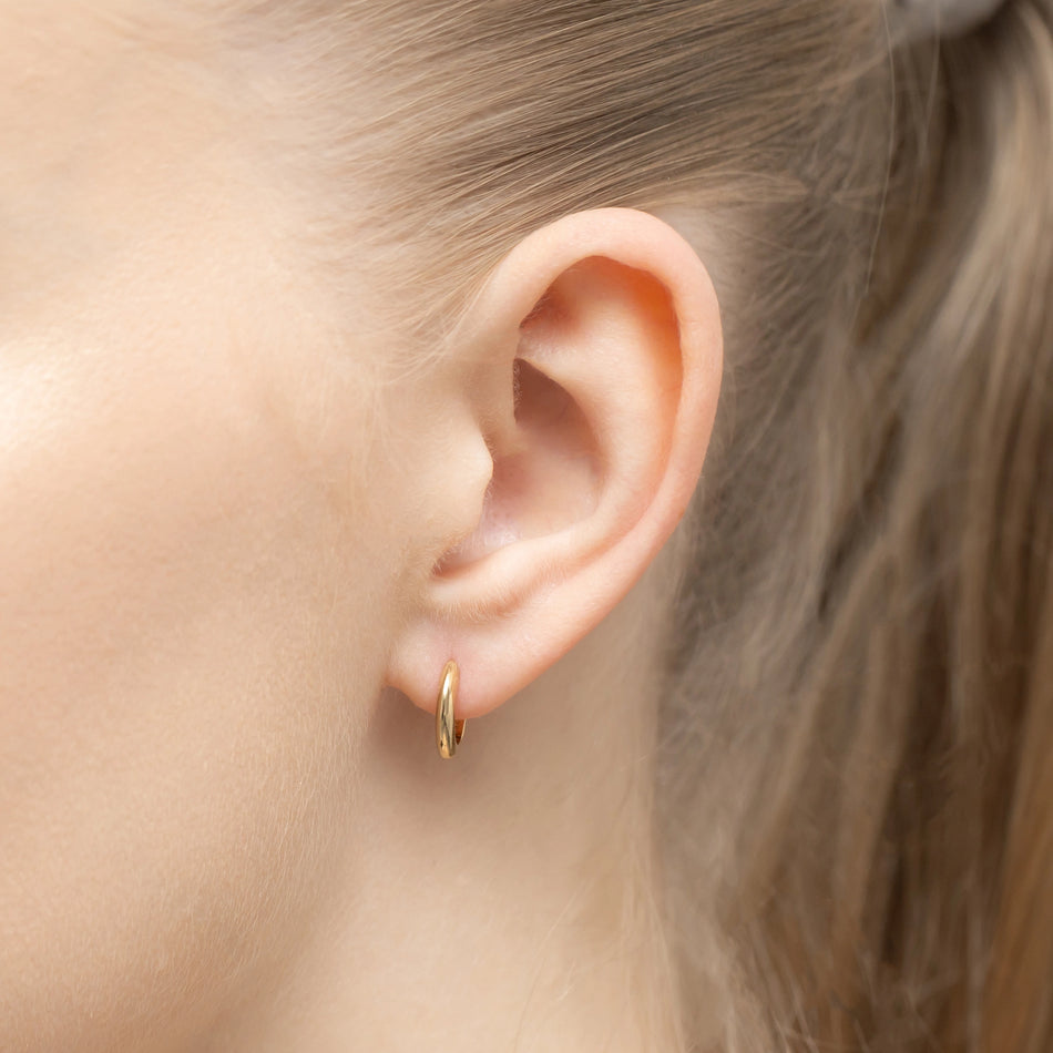 Pozlacené Stříbrné Kruhové zasouvací náušnice