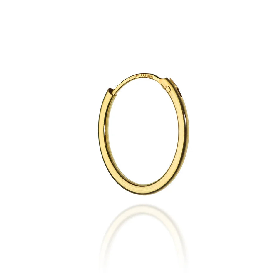 Zlaté kruhové zásuvacie náušnice 15mm