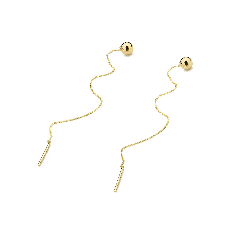 Gold Pull-Through Earrings Beads