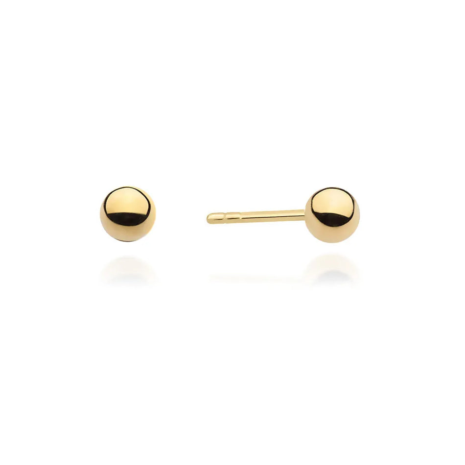 Classic Gold Stud Earrings Beads 3-8mm