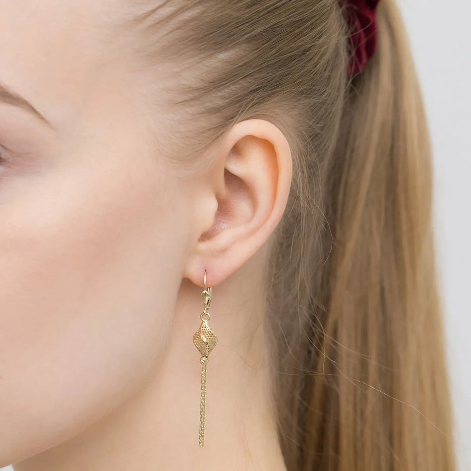 Gold Englisch Verschluss Ohrringe Durchbruchdesign